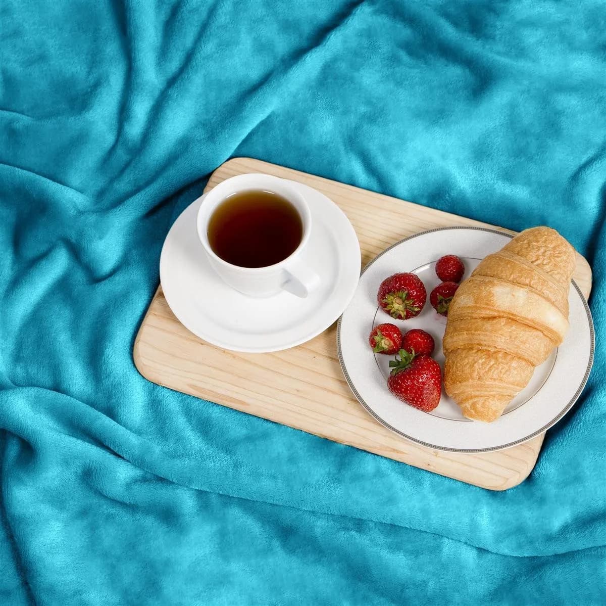 Gräfenstayn Wohndecke Kuscheldecke super weich & flauschig - türkis - Bild 3