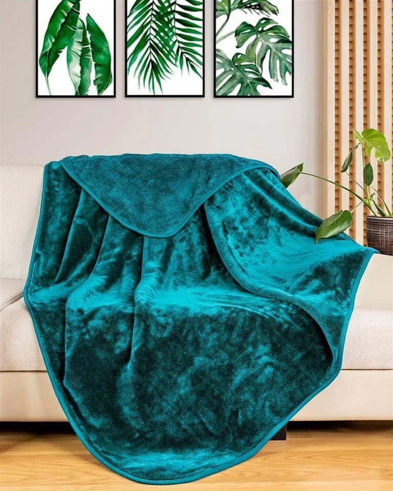 Gräfenstayn Wohndecke Cashmere-Feeling Kuscheldecke Grün Super Weich - Bild 5