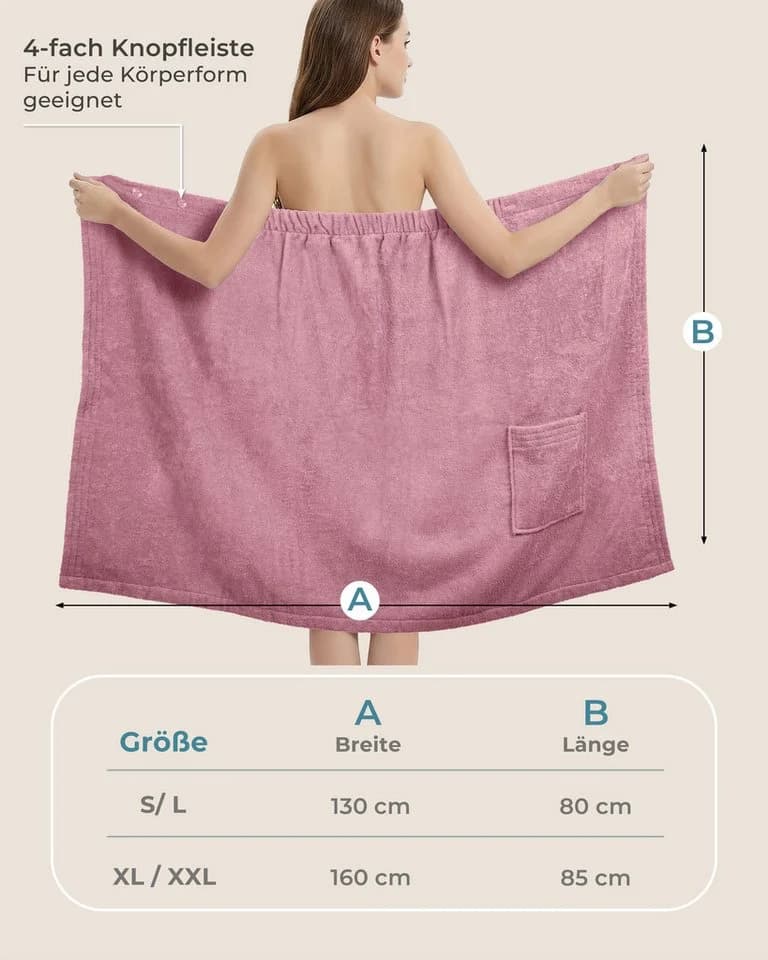 Laynenburg Saunakilt Damen Baumwolle Frottee Knopfverschluss - Bild 4