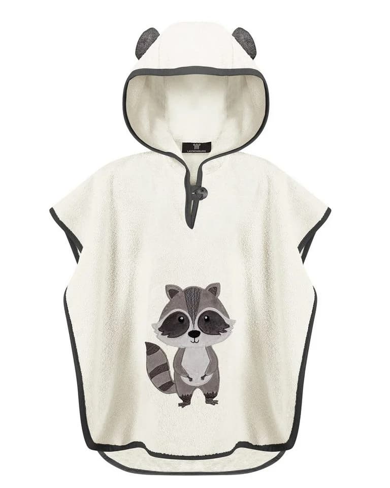 Laynenburg Badeponcho Kinder 100% Baumwolle mit Kapuze & Motiv, Handtuch Poncho aus Frottee für Baby Jungen Mädchen - Bild 2