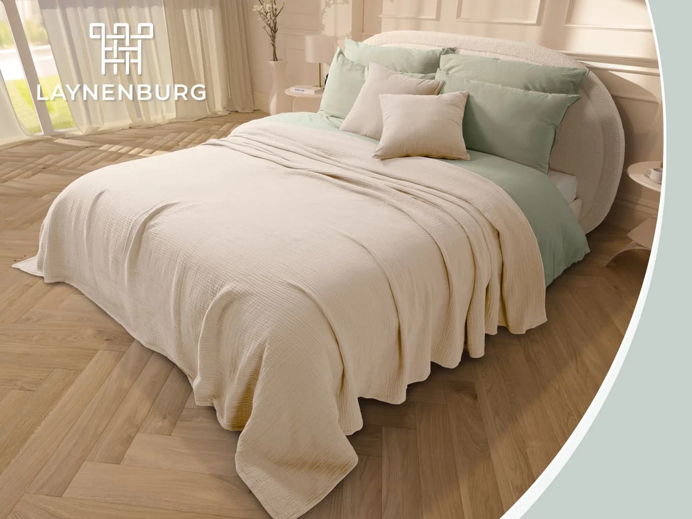 Laynenburg Tagesdecke Musselin Baumwolle Sommerdecke Kuscheldecke