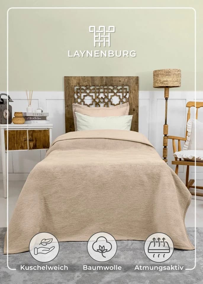 LAYNENBURG Wohndecke Baumwolle Kuscheldecke