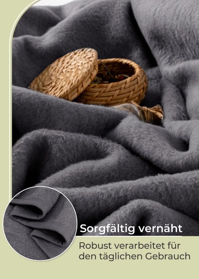Laynenburg Wohndecke Baumwolle Kuscheldecke Anthrazit - Bild 5