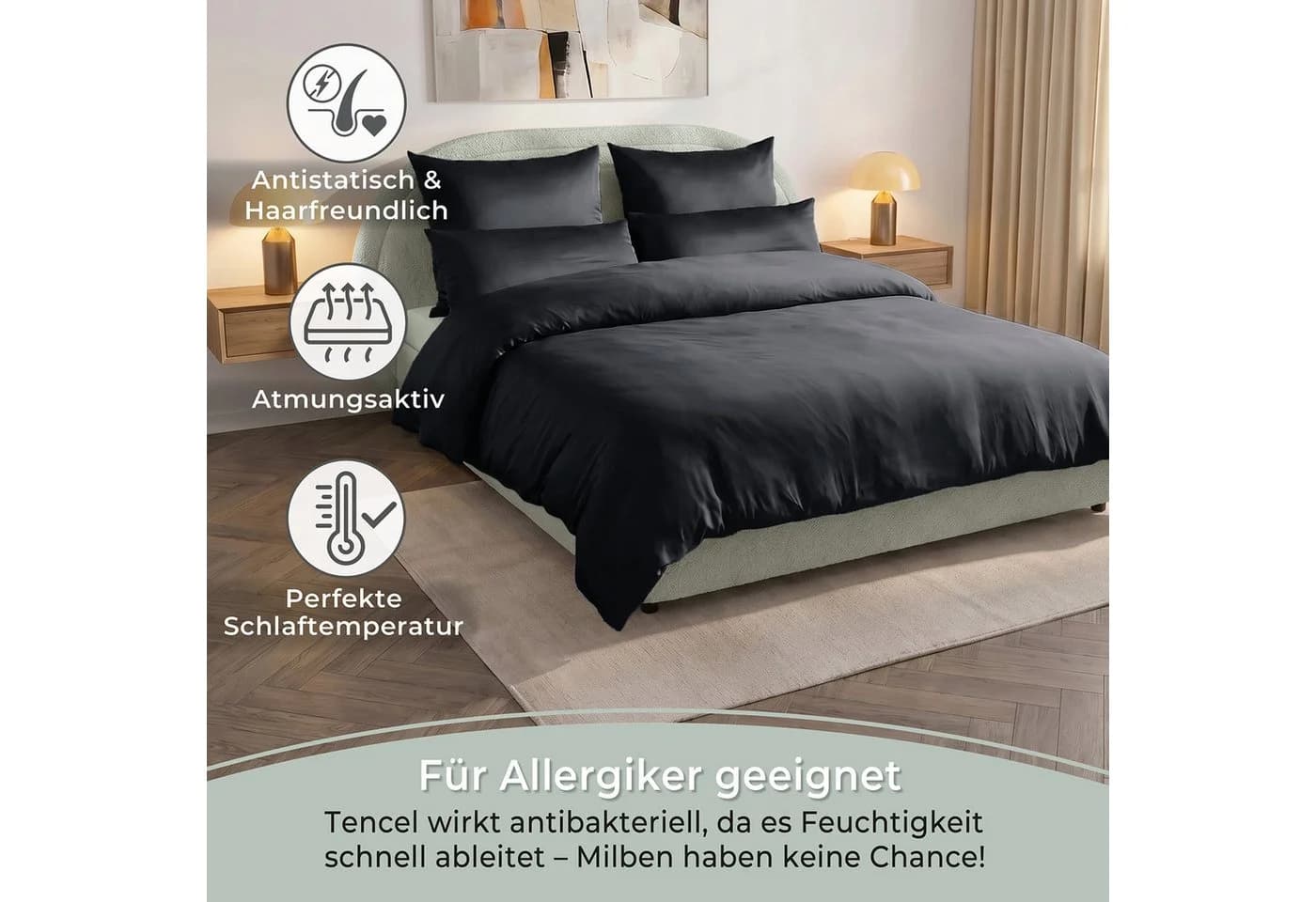 LAYNENBURG Bettwäsche 100% TENCEL Lyocell Eukalyptus - Bild 5