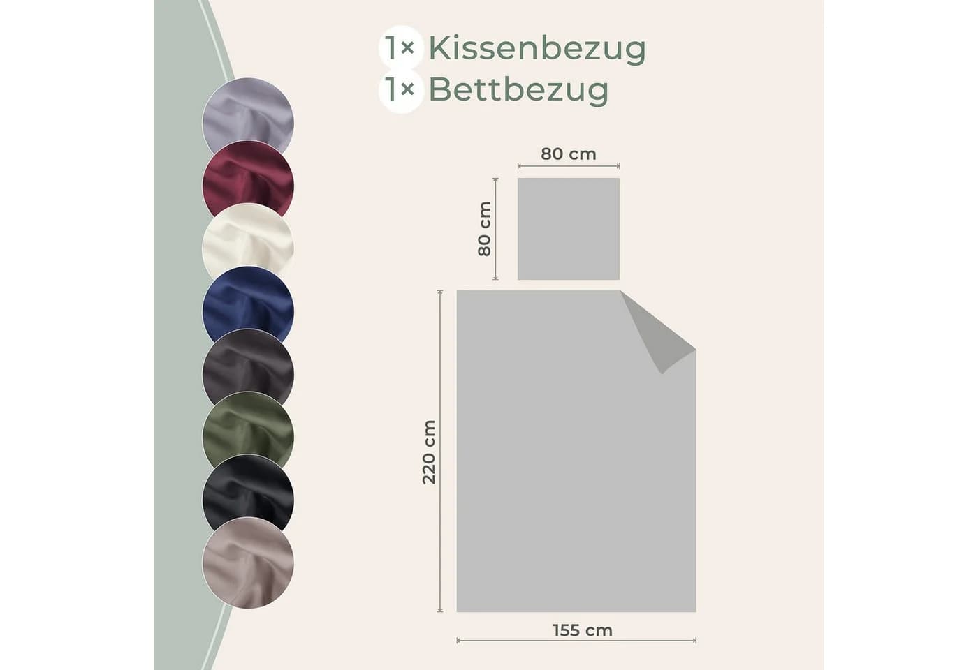 LAYNENBURG Bettwäsche 100% Tencel Lyocell Eukalyptus atmungsaktiv - Bild 3