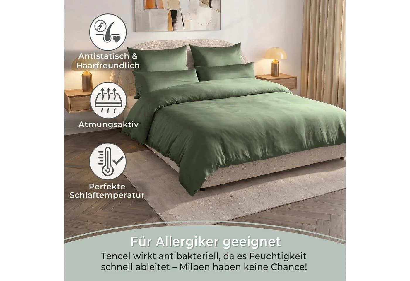 LAYNENBURG Bettwäsche 100% Tencel Lyocell Eukalyptus atmungsaktiv - Bild 5