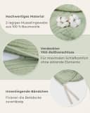 LAYNENBURG Bettwäsche Musselin 100% Baumwolle Grün Crinkle Bild 5