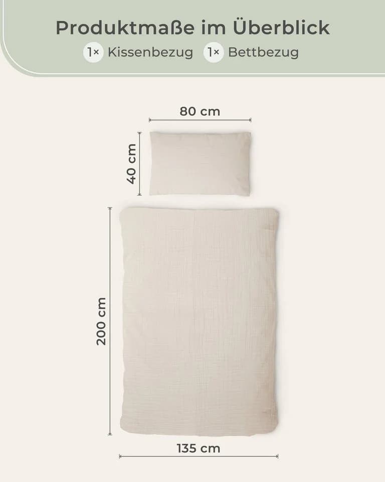 Laynenburg Bettwäsche Musselin Beige 100% Baumwolle - Bild 3