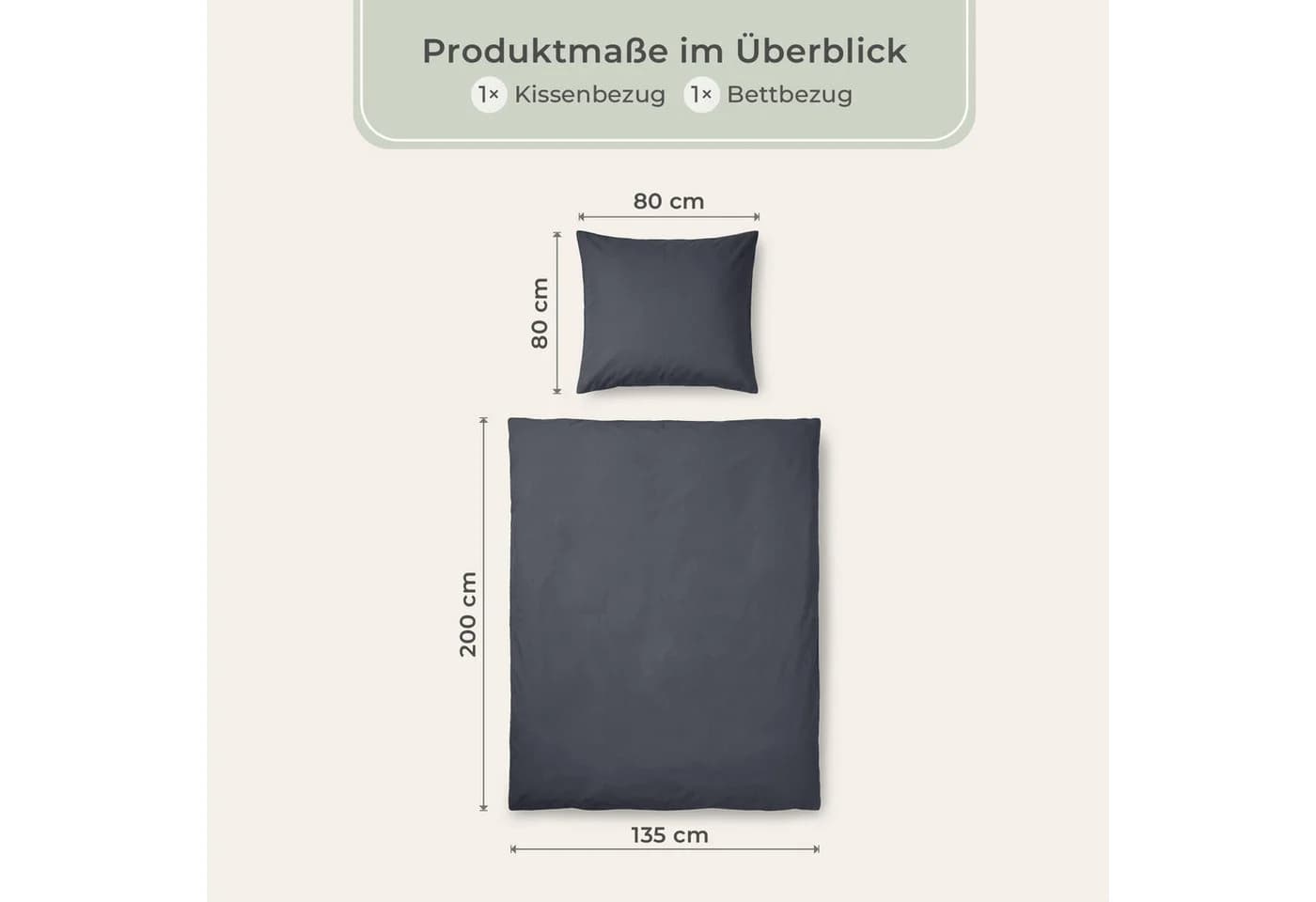 LAYNENburg Bettwäsche SuperSoft Grau 100% Baumwolle Fein-Biber - Bild 3