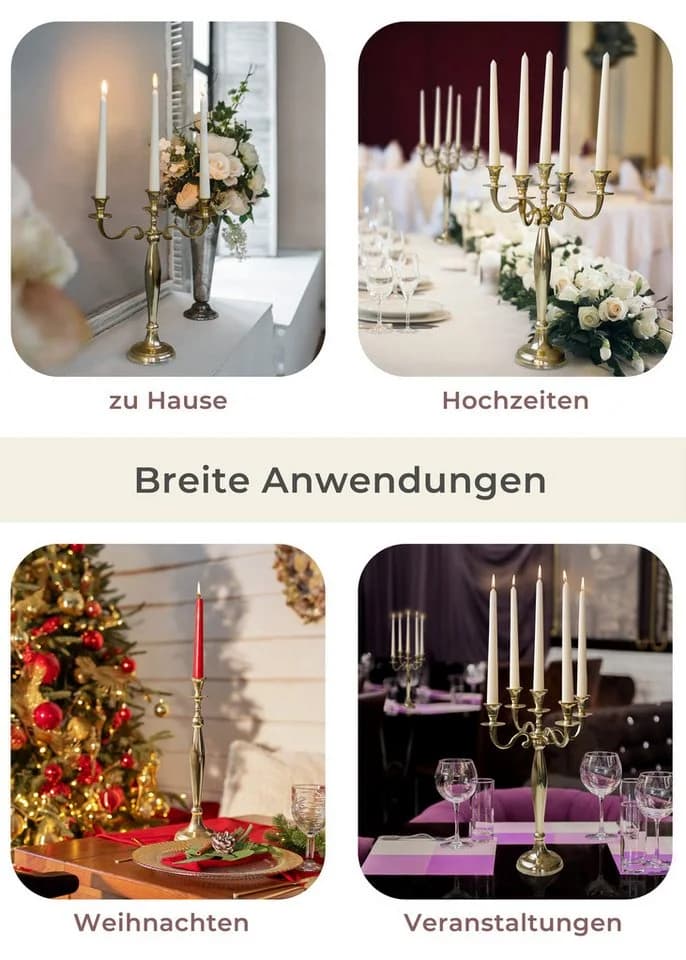 Gräfenstayn Kerzenständer 5-armig Goldfarben - Bild 3