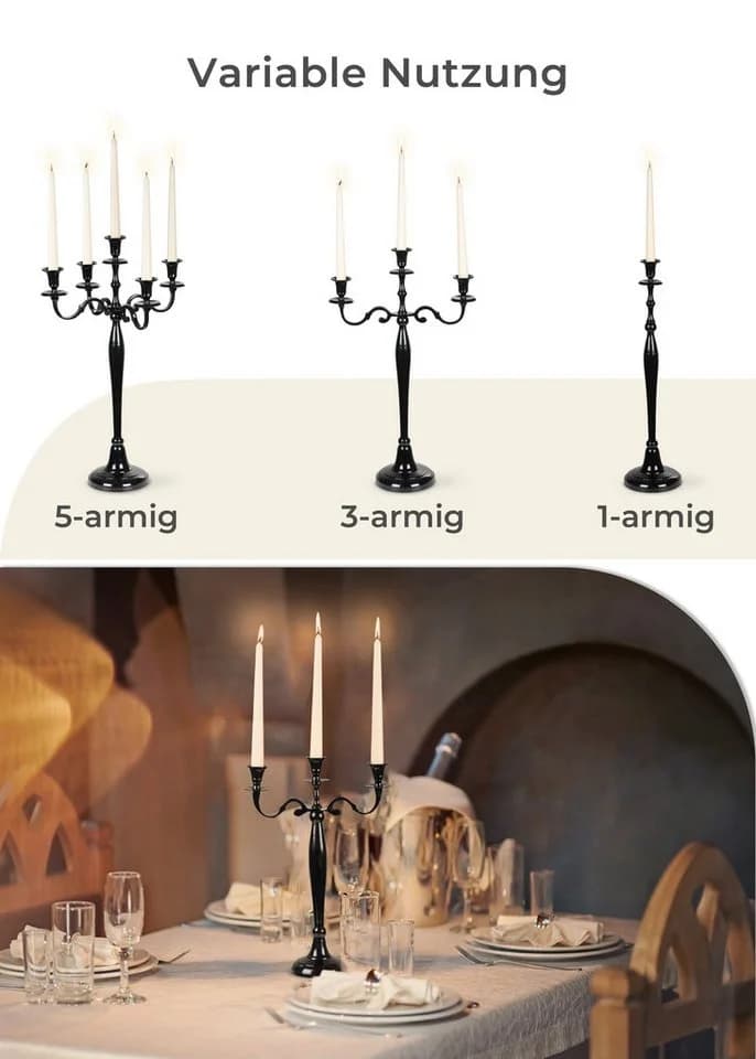 Gräfenstayn Kerzenständer 5-armig Schwarz - Bild 5