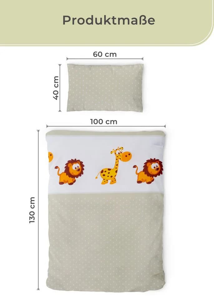 Gräfenstayn Kinderbettwäsche Set 2-tlg. 100% Baumwolle mit Tiermotiv - Bild 3