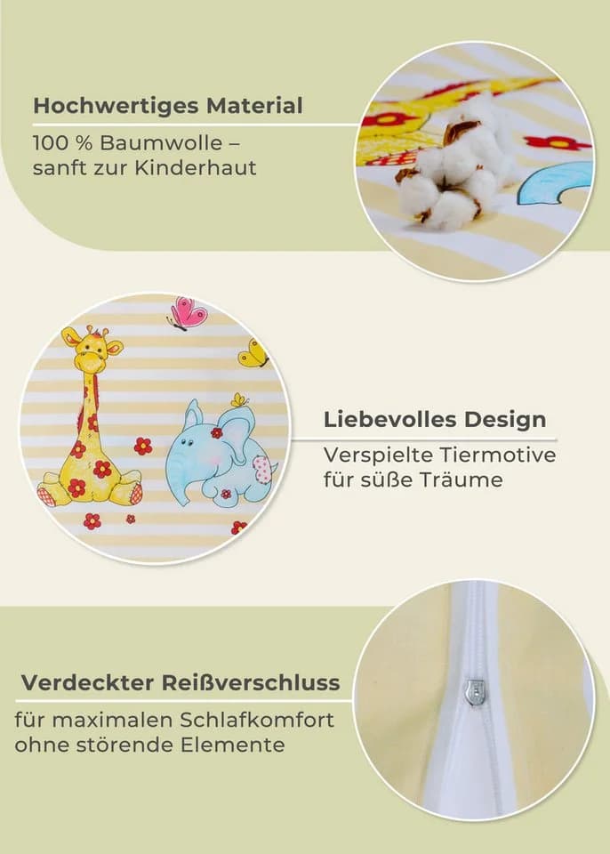 Gräfenstayn Kinderbettwäsche Set 100% Baumwolle mit Tiermotiv - Bild 4