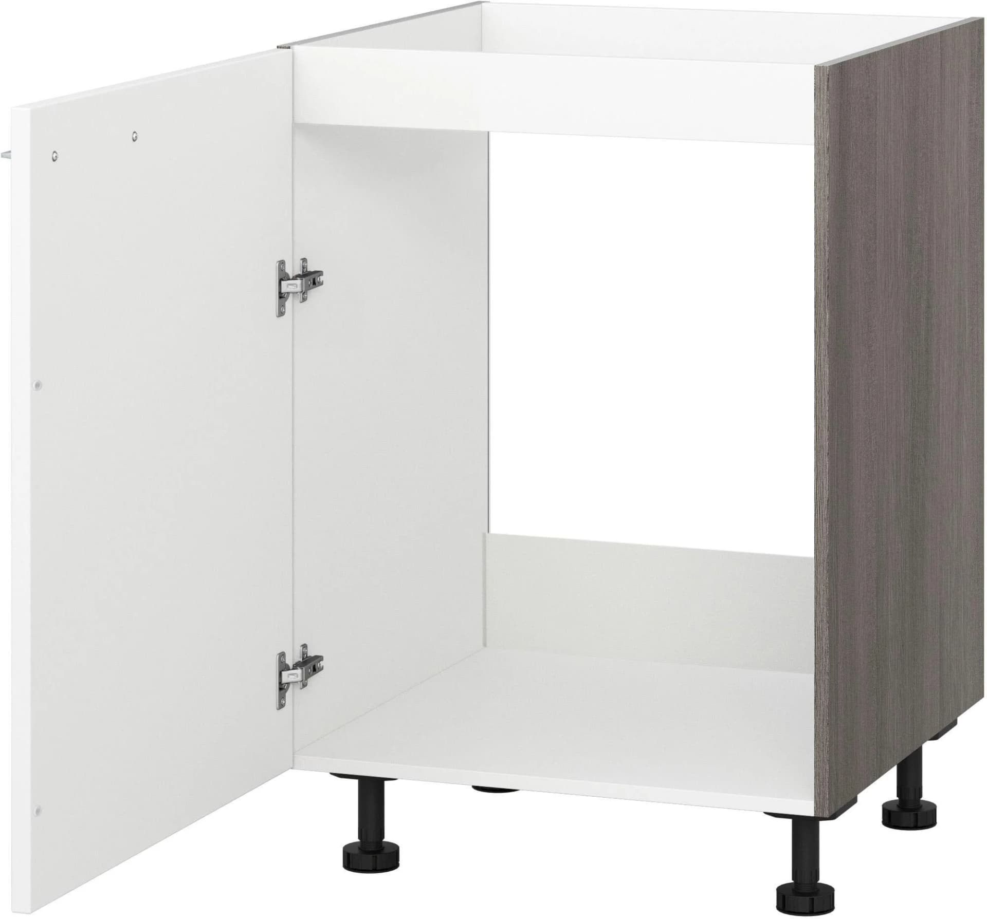 Kochstation Spülenunterschrank KS-Trea SP60 Weiß Grau Matt