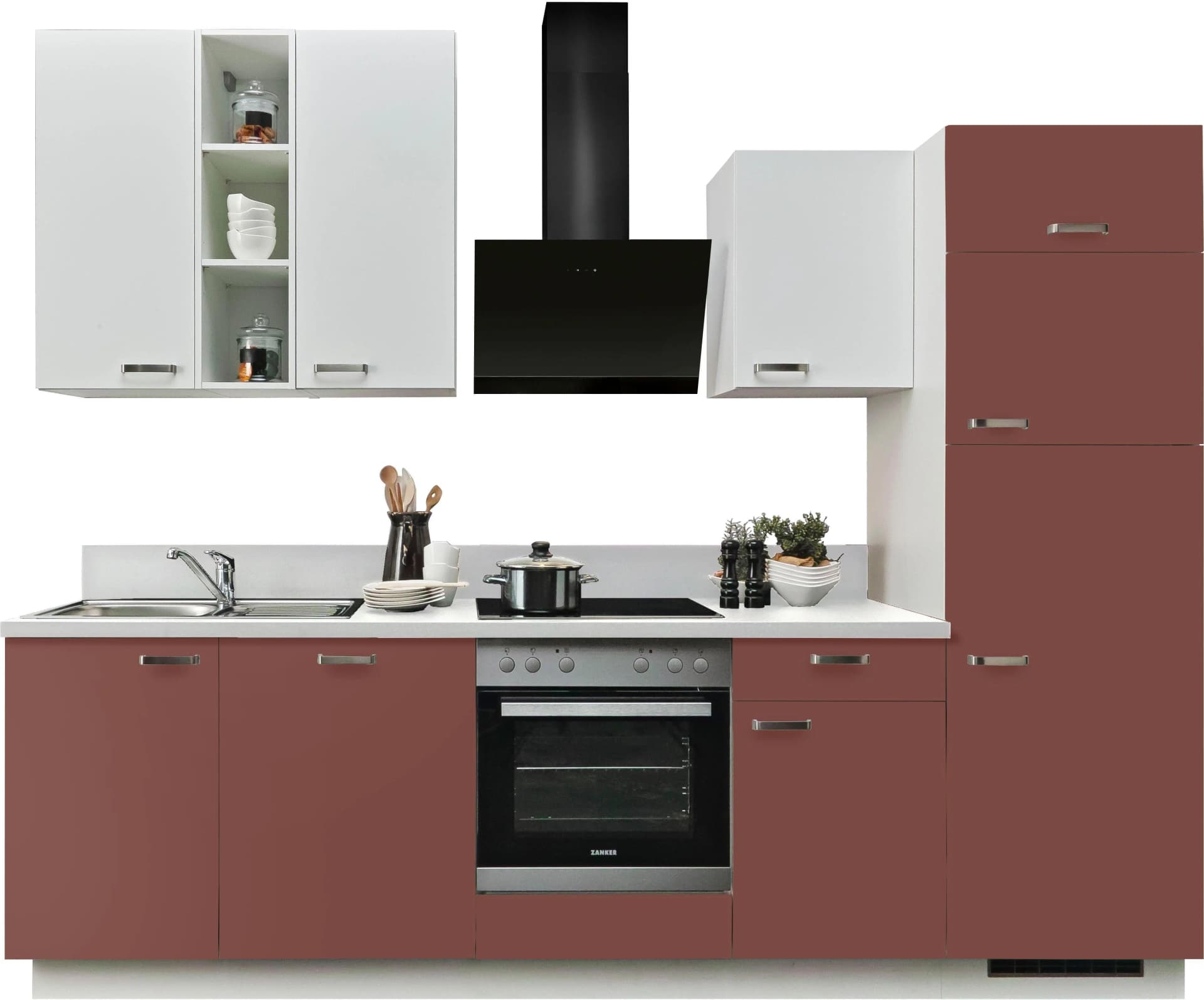 Küche KOCHSTATION KS-Bari 280 cm Küchenzeile Weiß