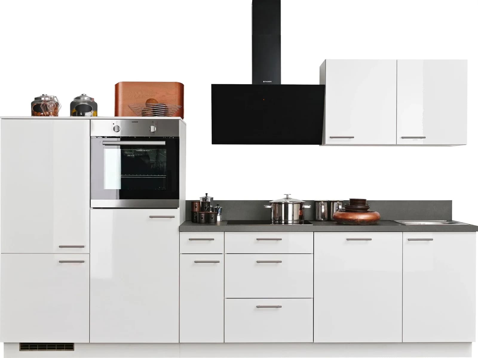 Billiger-baur.de Kochstation KS-Scafa 320 cm Weiß Hochglanz