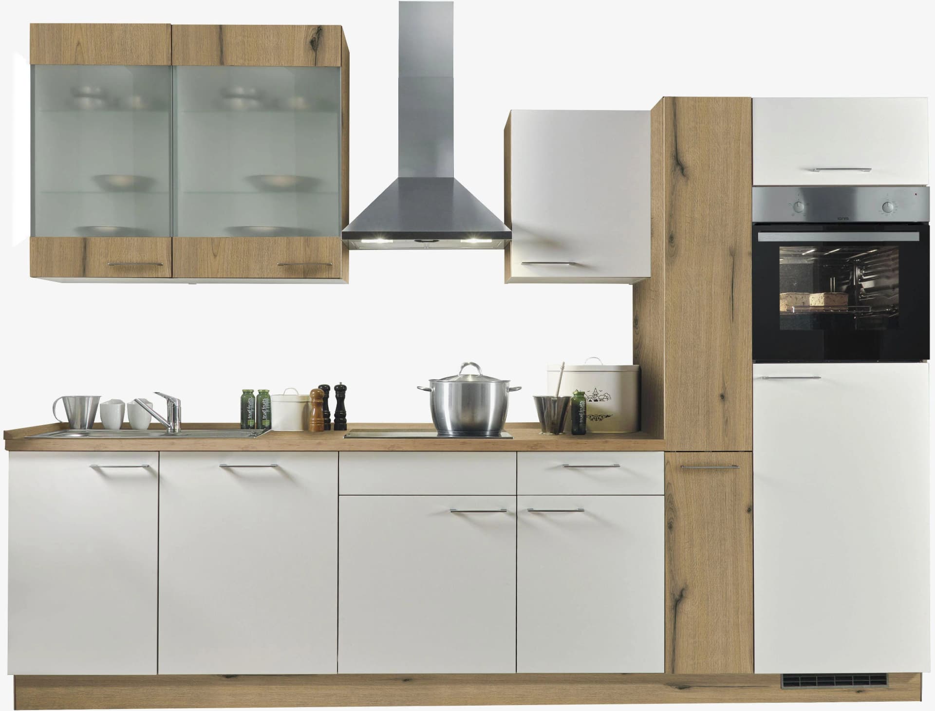 KOCHSTATION "KS-Trea" Magnoliafarben mit Vollauszug und Soft-Close-Funktion