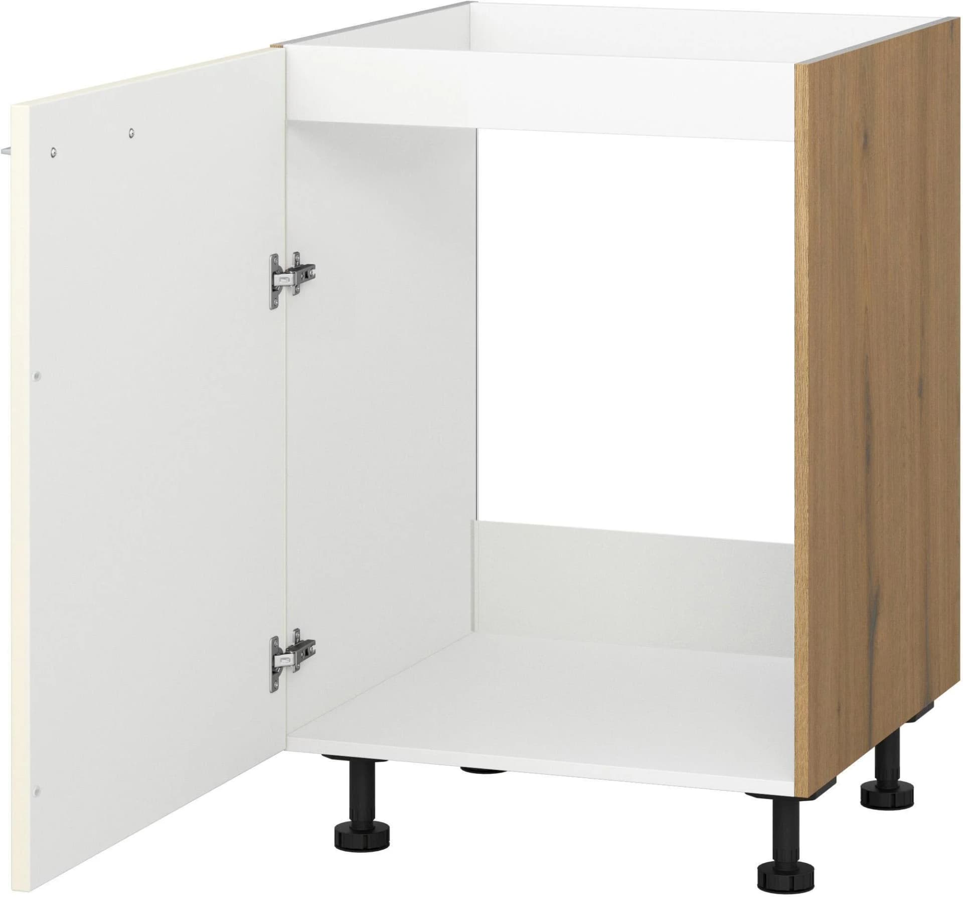 Kochstation Spülenunterschrank KS-Trea SP50 Weiß Eiche Astig