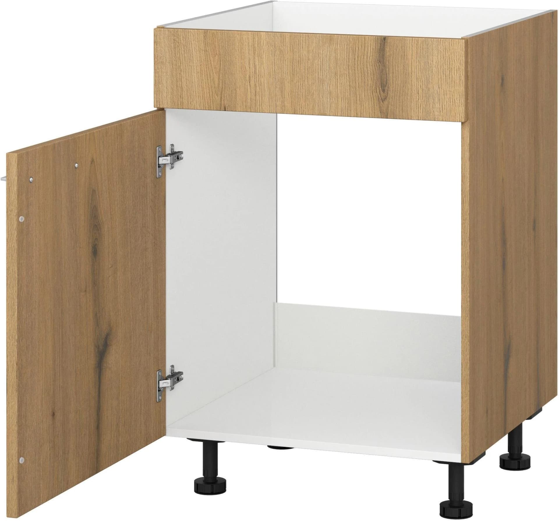 Kochstation Spülenunterschrank KS-Trea SPBL50 Eiche astig mit Soft-Close