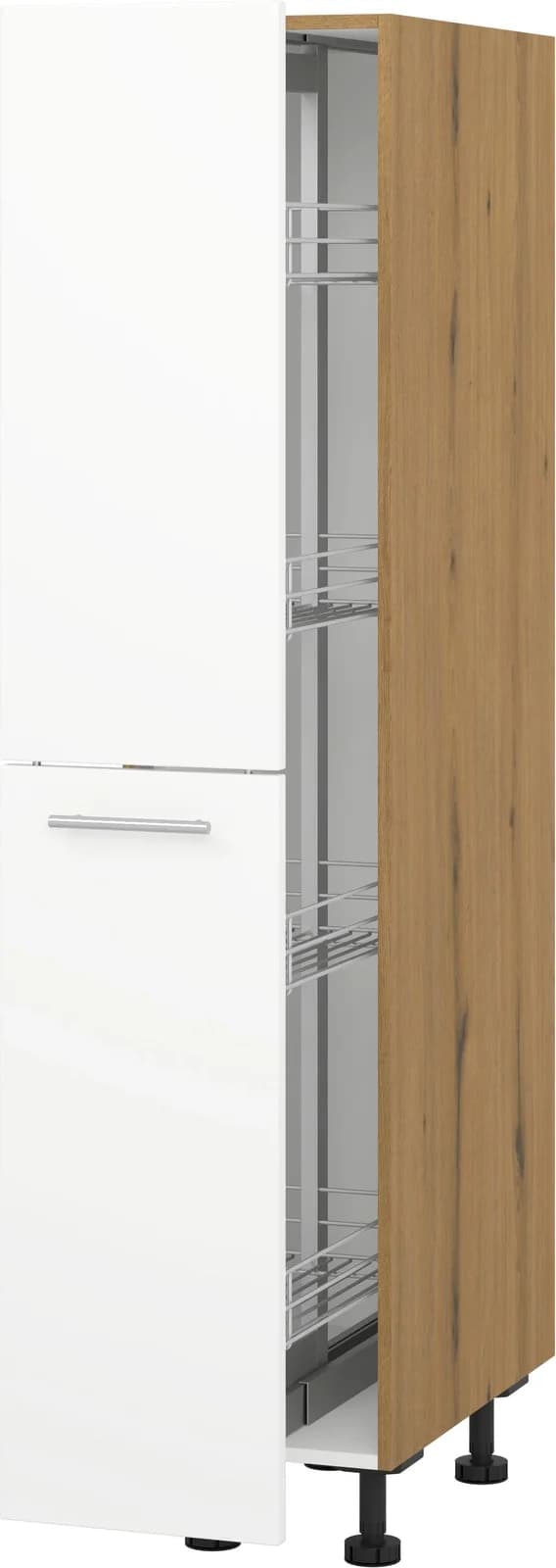 Apothekerschrank KOCHSTATION KS-Scafa Weiß Eiche Astig 30cm