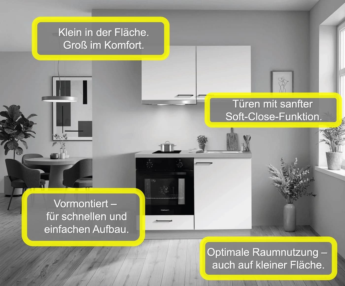 KOCHSTATION Küchenzeile KS-Solmera 120cm vormontiert mit Spüle - Bild 3