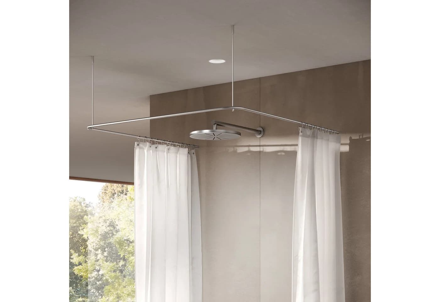 PHOS Design Duschvorhangstange DSU U-Form Edelstahl - Bild 2