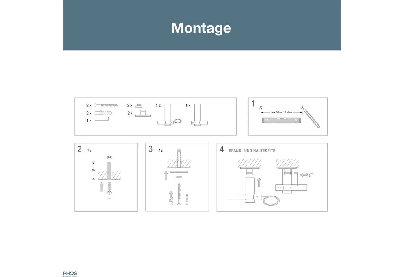 PHOS Design Seilspannsystem für Gardinen und Vorhänge - Bild 4