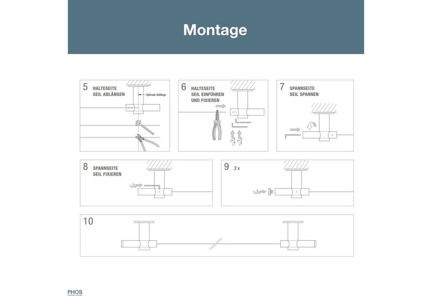 PHOS Design Seilspannsystem für Gardinen und Vorhänge - Bild 5