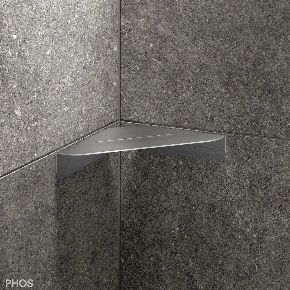 PHOS Design Eck-Duschablage Edelstahl Grau - Bild 4