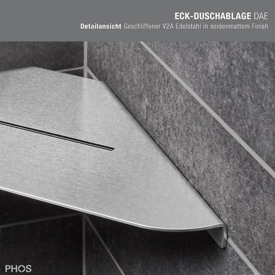 PHOS Design Eck-Duschablage Edelstahl Grau - Bild 5