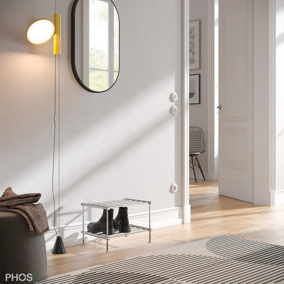 PHOS Design Schuhregal Edelstahl 40cm 2 Ebenen