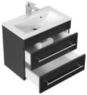 Magnolia Home Waschtisch Badmöbel Mars 600 SlimLine 60x36cm mit 2 SoftClose Schubladen Schwarz Bild 1