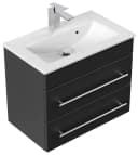 Magnolia Home Waschtisch Badmöbel Mars 600 SlimLine 60x36cm mit 2 SoftClose Schubladen Schwarz Bild 2