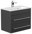 Magnolia Home Waschtisch Badmöbel Mars 600 SlimLine 60x36cm mit 2 SoftClose Schubladen Schwarz Bild 3