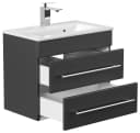 Magnolia Home Waschtisch Badmöbel Mars 600 SlimLine 60x36cm mit 2 SoftClose Schubladen Schwarz Bild 4