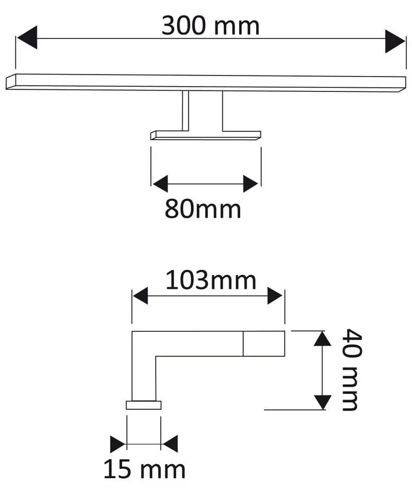 Magnolia Home LED Spiegelleuchte 30cm Chrom - Bild 5