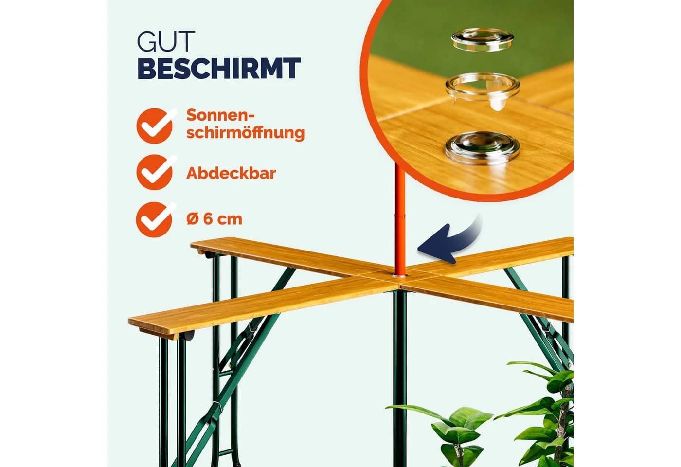 Casaria Stehtisch Quattro XXL Klappbar Biertisch Bartisch Bierzeltgarnitur - Bild 3