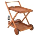 Servierwagen aus Akazienholz mit Rollen Bild 2