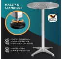 Casaria Stehtisch Höhenverstellbar Aluminium Edelstahl Bild 3