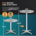 Casaria Stehtisch Höhenverstellbar Aluminium Edelstahl Bild 4