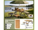 Casaria Campingtisch klappbar mit 4 Hockern, Schirmhalter, Aluminium & Holz Bild 1