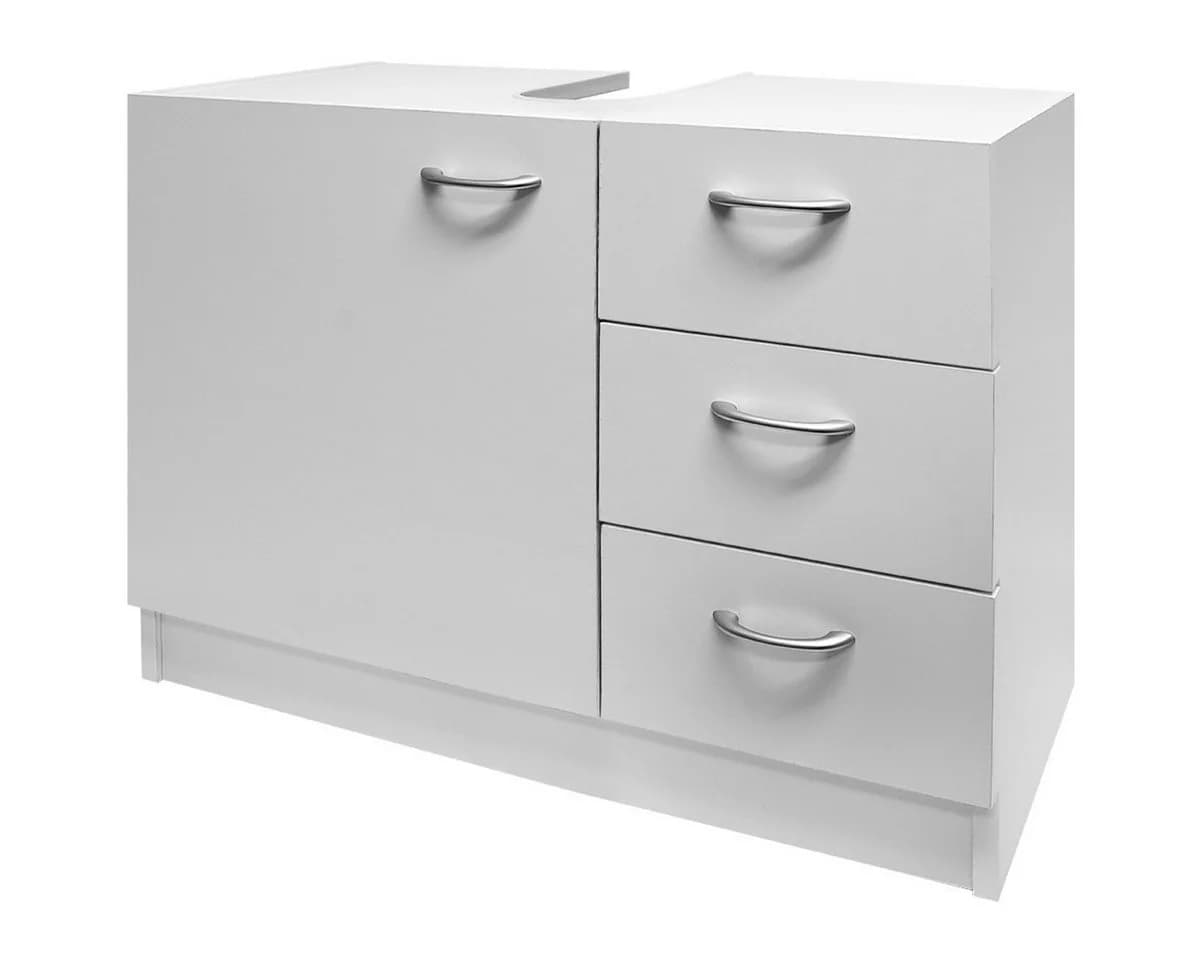 Casaria Waschbeckenunterschrank Neapel Weiß 3 Schubladen - Bild 2