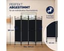 Casaria Paravent Lucca 4-teilig Schwarz Metall Bild 1