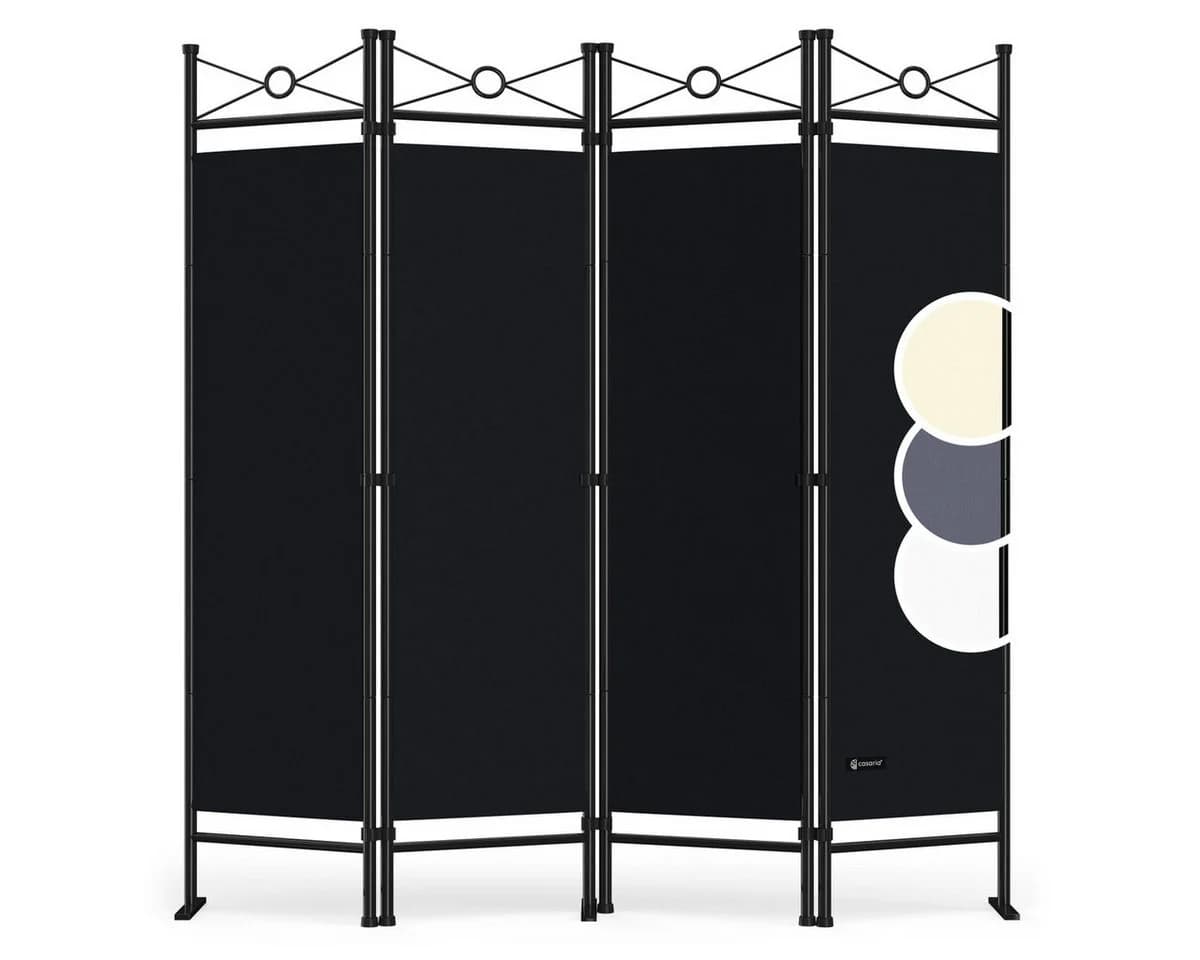 Casaria Paravent Lucca 4-teilig Schwarz Metall - Bild 2