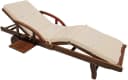 Casaria Gartenliege TAMI SUN Braun mit Auflage Beige Klappbar Akazienholz Bild 2