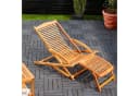 Casaria Gartenliege Braun Akazienholz Klappbar mit Kopfkissen Bild 1