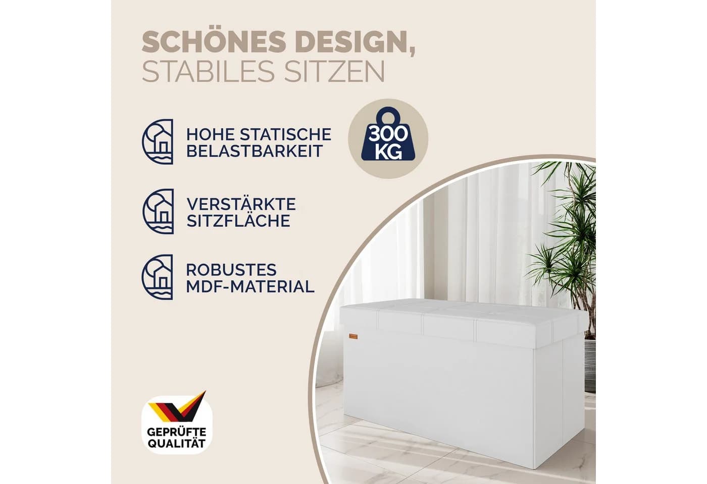Casaria Sitzbank mit Stauraum Faltbar Gepolstert Kunstleder - Bild 3