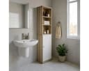 Casaria Hochschrank Oslo 6 Fächer Magnetverschluss Badschrank Weiß Bild 1