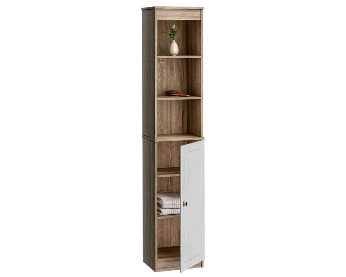 Casaria Hochschrank Oslo 6 Fächer Magnetverschluss Badschrank Weiß - Bild 2