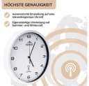 monzana Wanduhr Funk Zeitumstellung Geräuscharm Quarzuhrwerk Weiß Bild 3